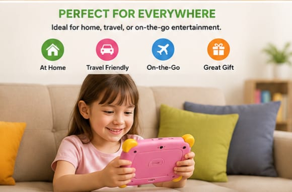 ds Tablet 7" HD – 32GB Storage, Front Camera, Safe & Durable Design, Long-Lasting Battery