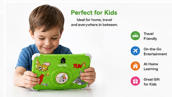 Kids Tablet 7" HD – Educational Learning, Fun Games, Durable Design & Long-Lasting Battery