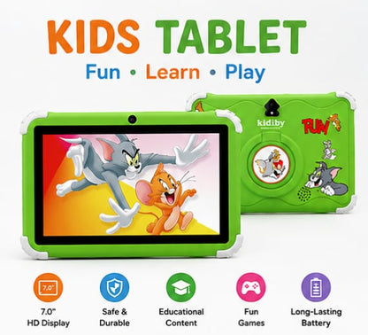 Kids Tablet 7" HD – Educational Learning, Fun Games, Durable Design & Long-Lasting Battery